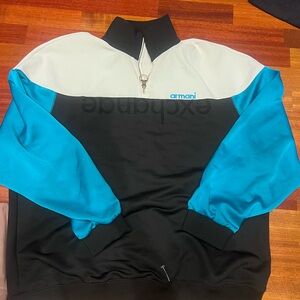 Armani Exchange Black and White Zip Sweatshirt